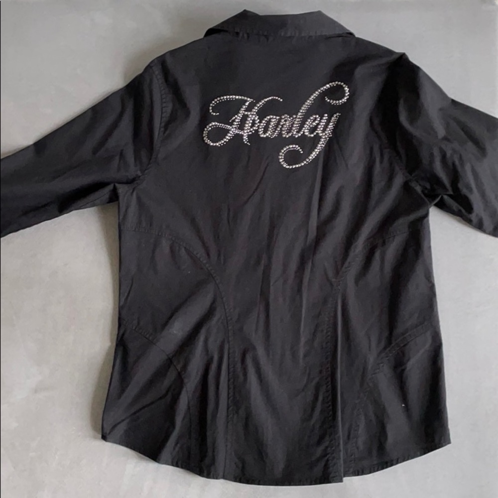Harley Davidson zip down top